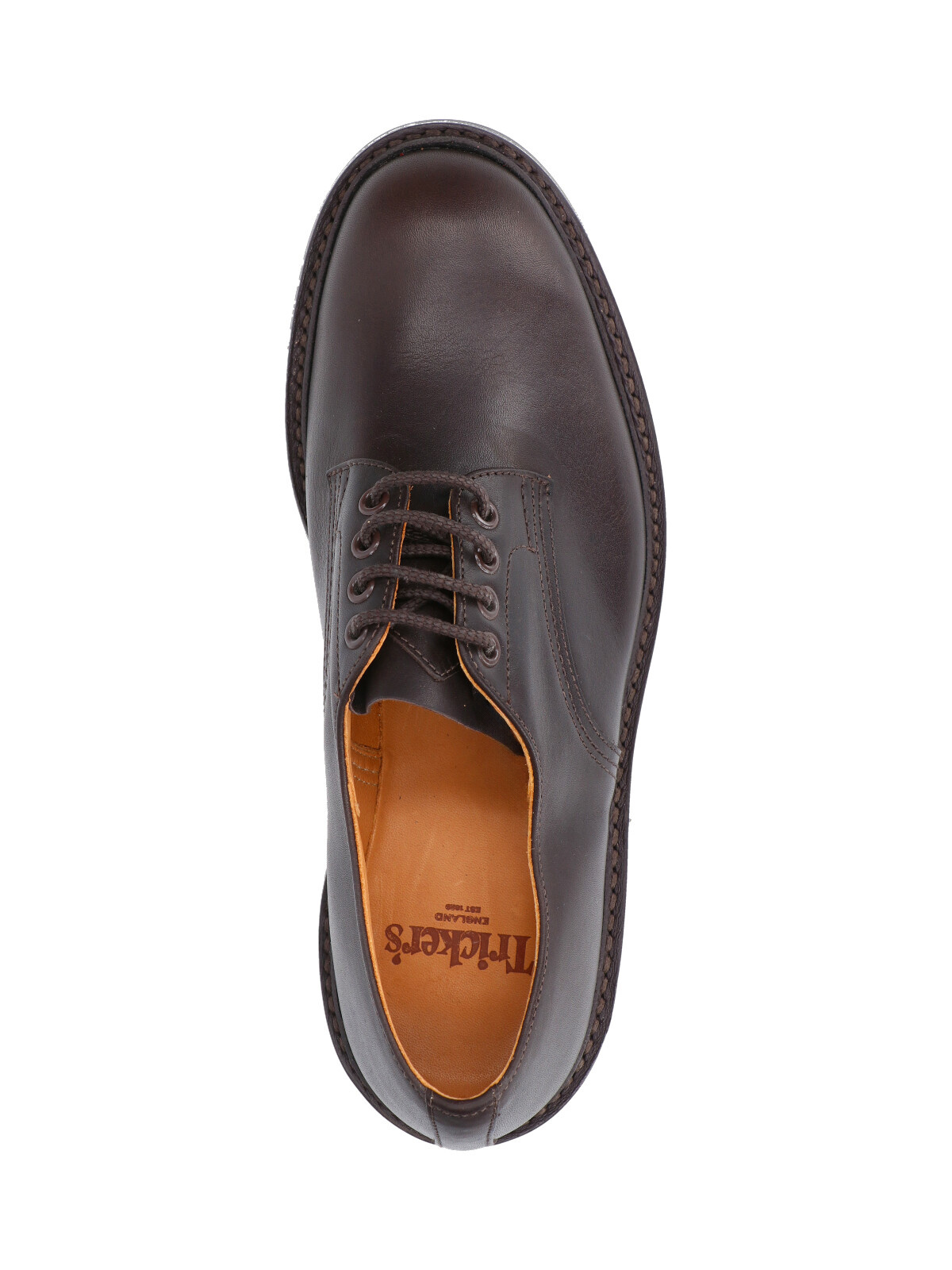 Tricker's Round Toe Brogues Featuring Stitched Detailing In Black