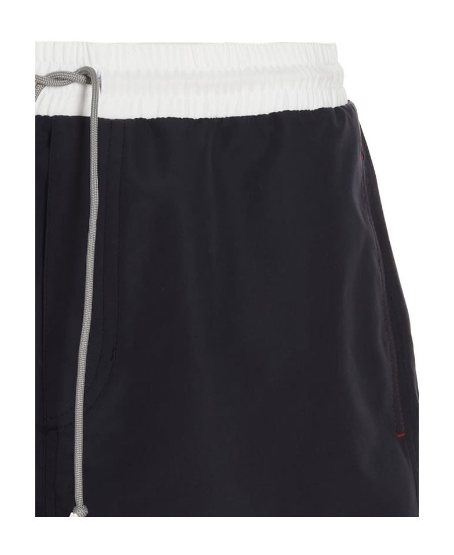 Brunello Cucinelli Two-tone Swimming Trunks In Black