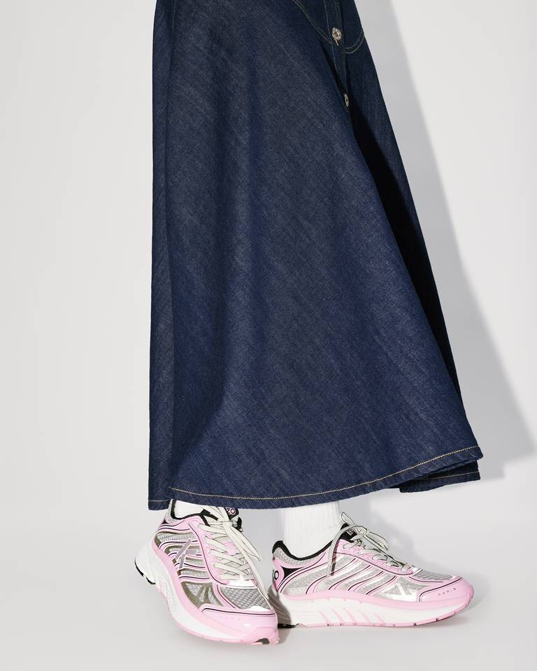 Kenzo Logo Printed Lace-up Runner Sneakers In Pink
