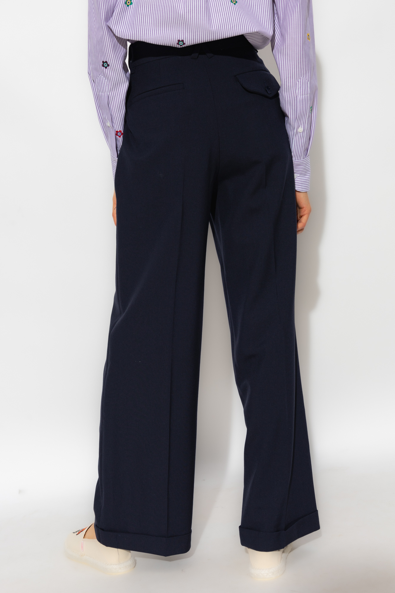 Kenzo Flared Cropped Trousers In Black