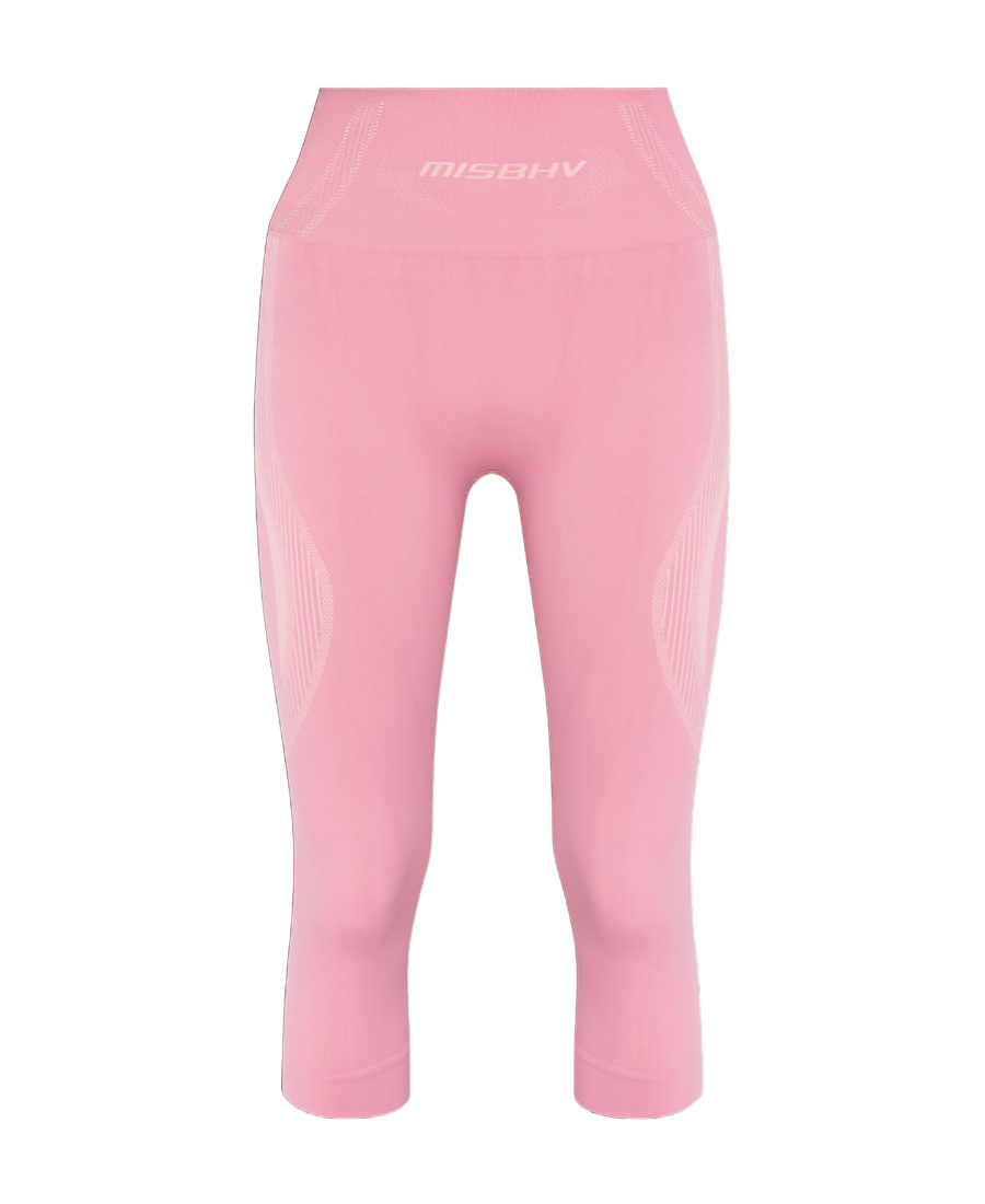 Misbhv Logo-print Cropped Leggings In Pink