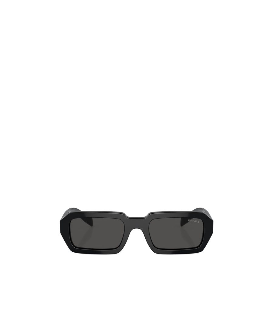 Prada Geometric Rectangle Acetate Sunglasses In Black