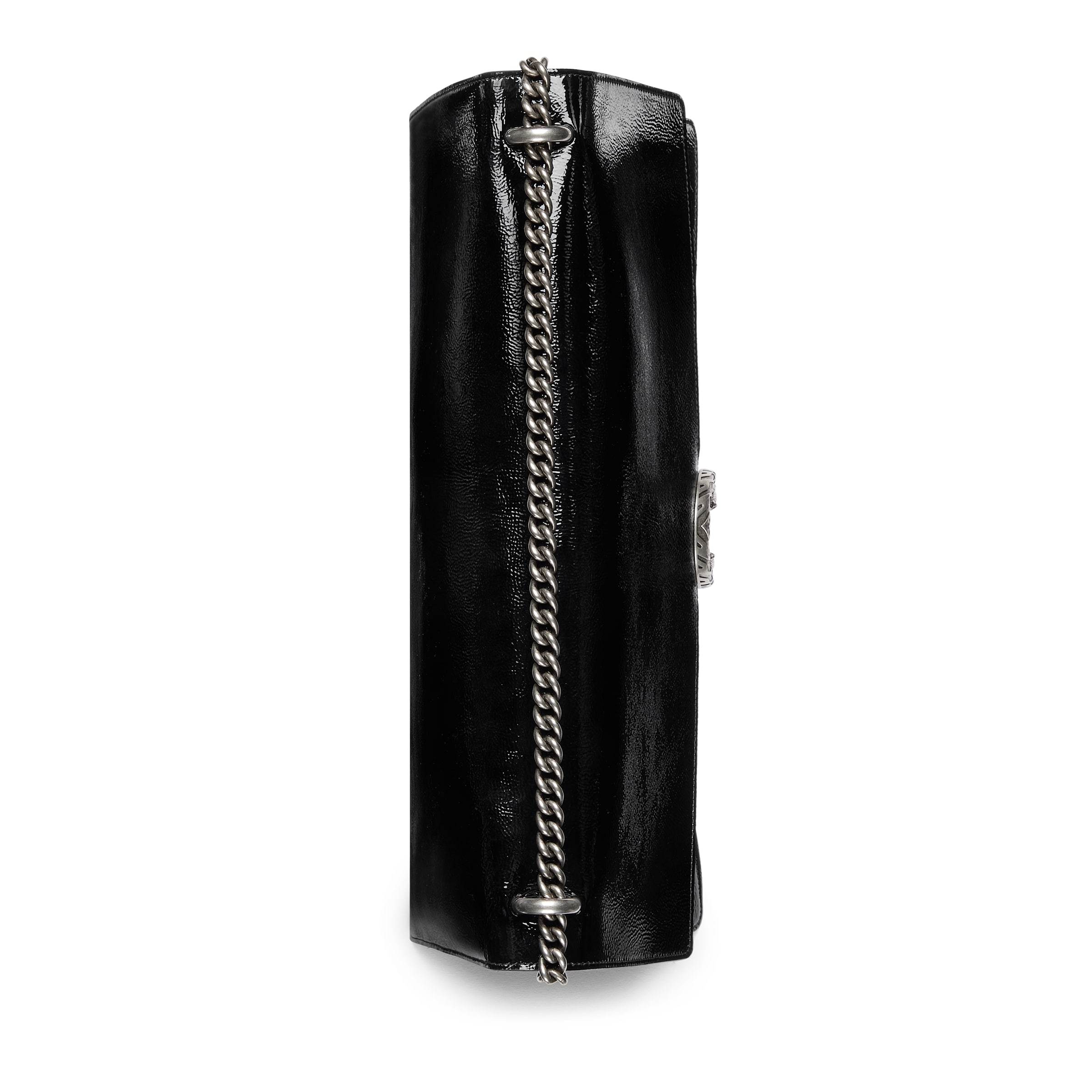 Gucci Dionysus Patent Leather Shoulder Bag In Black