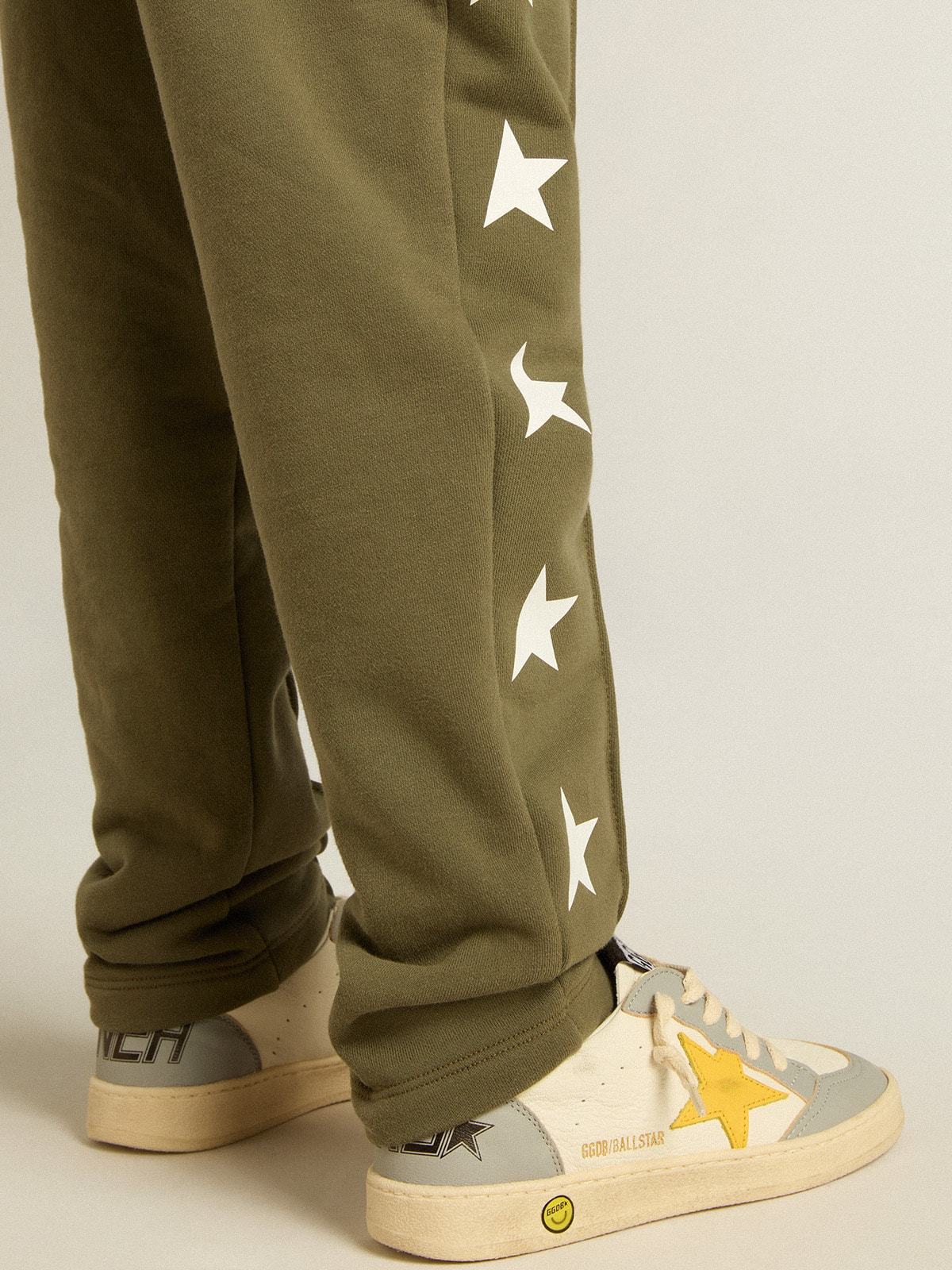 Golden Goose Star Pattern Sweatpants In Green
