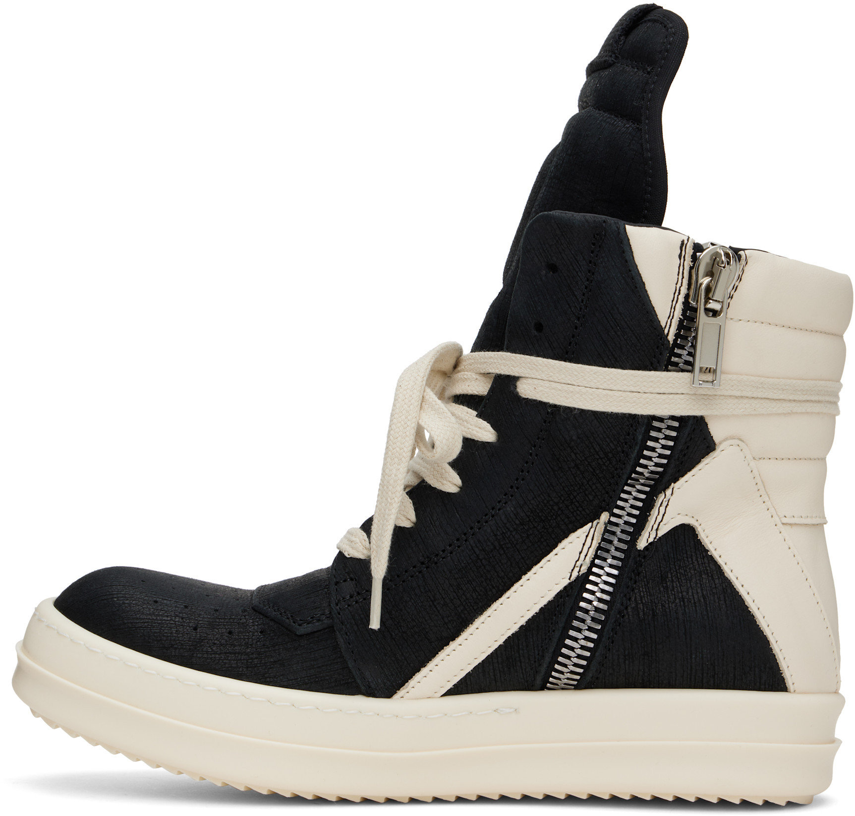 Rick Owens Geobasket Lace-up Leather High-top Trainers In Black
