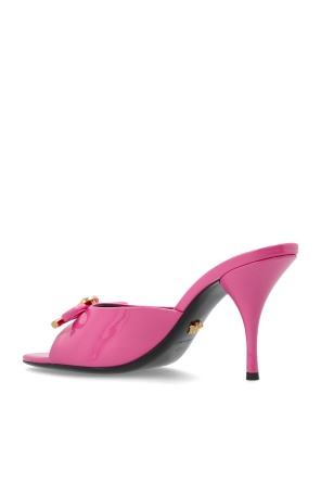 Versace Open Toe High Heel Sandals In Pink