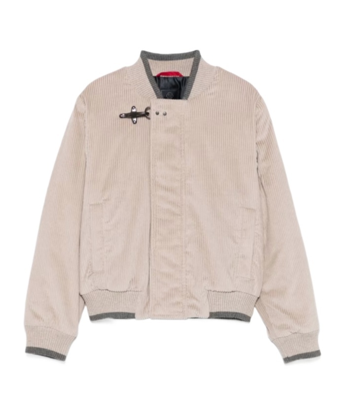 Shop Fay Corduroy Bomber Jacket In Nude