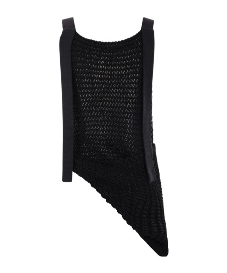 Shop Quira Asymmetric Knitted Vest In Black