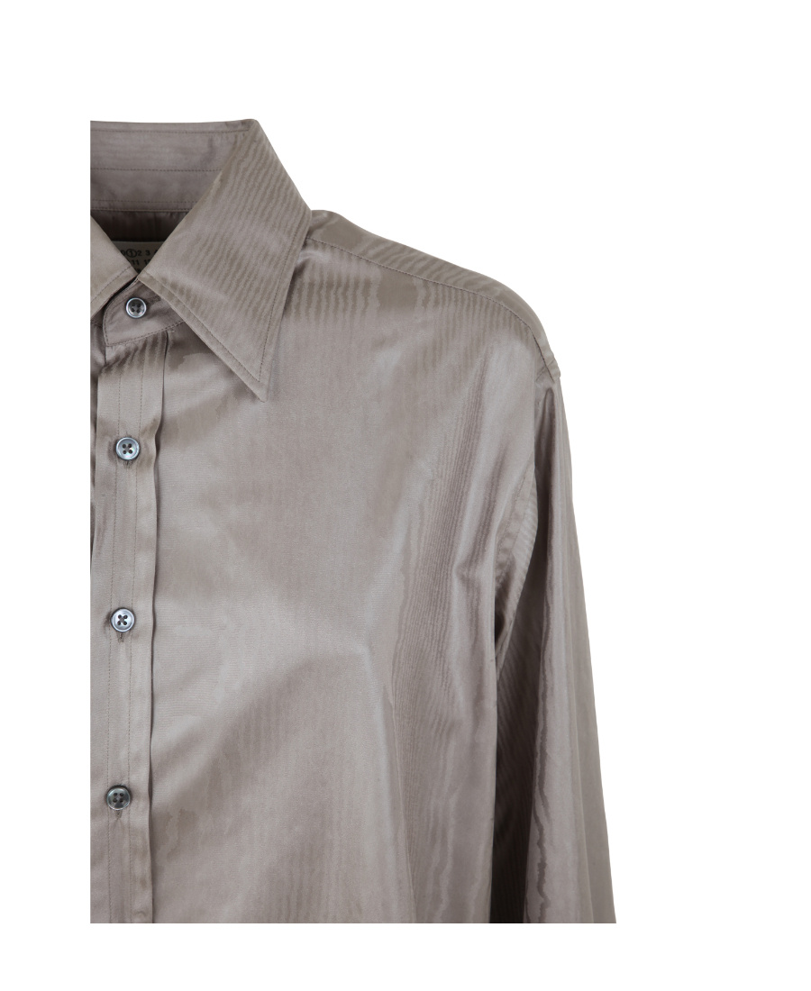 Shop Maison Margiela Oversized Long-sleeve Shirt In Gray