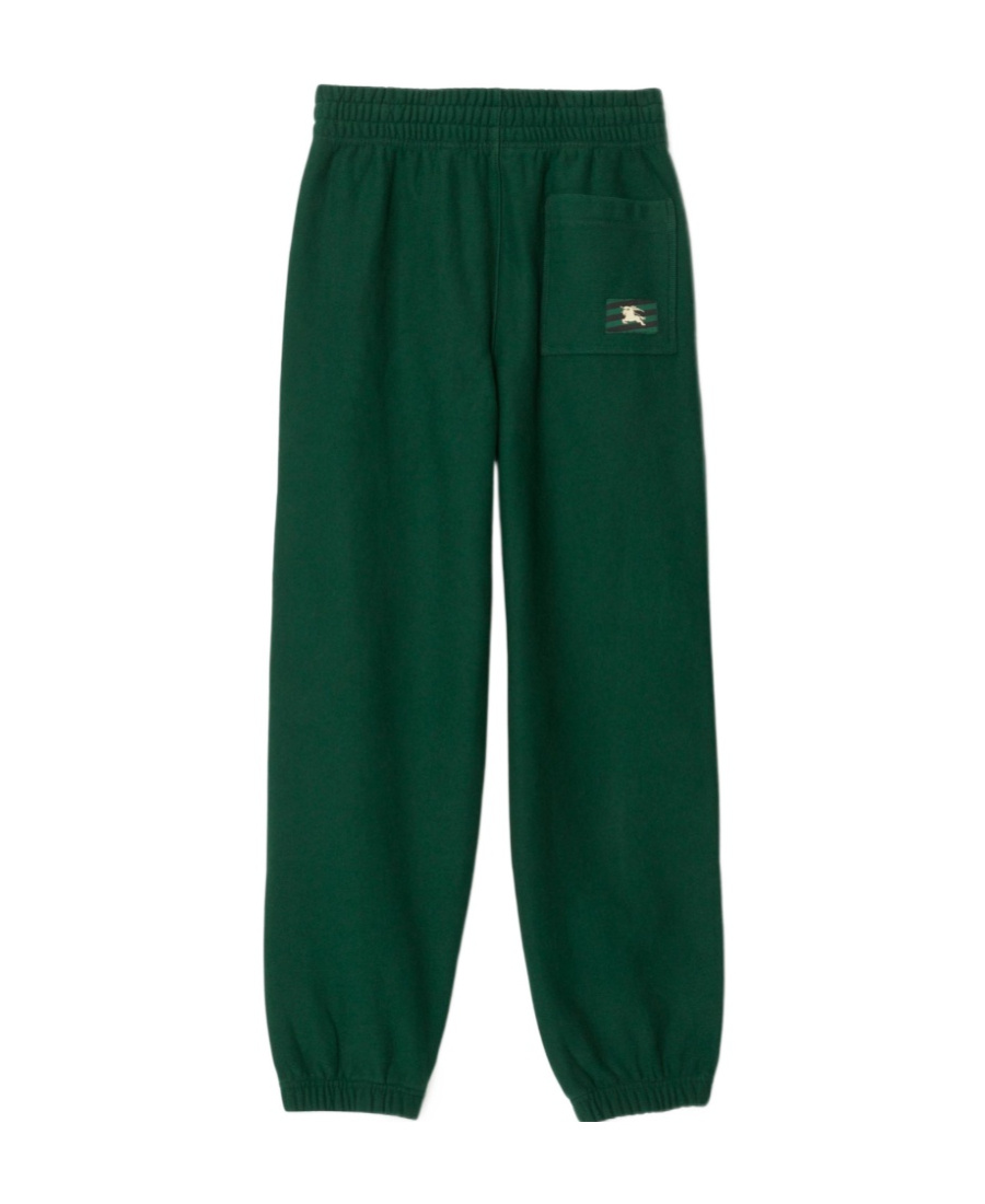 Burberry Fleeced Cotton Sweatpants With Cuffs In Green