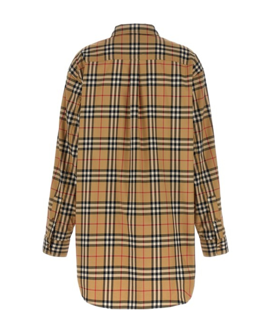 Burberry Ladies Vintage Check Stretch Cotton Button-down Collar Shirt In Brown