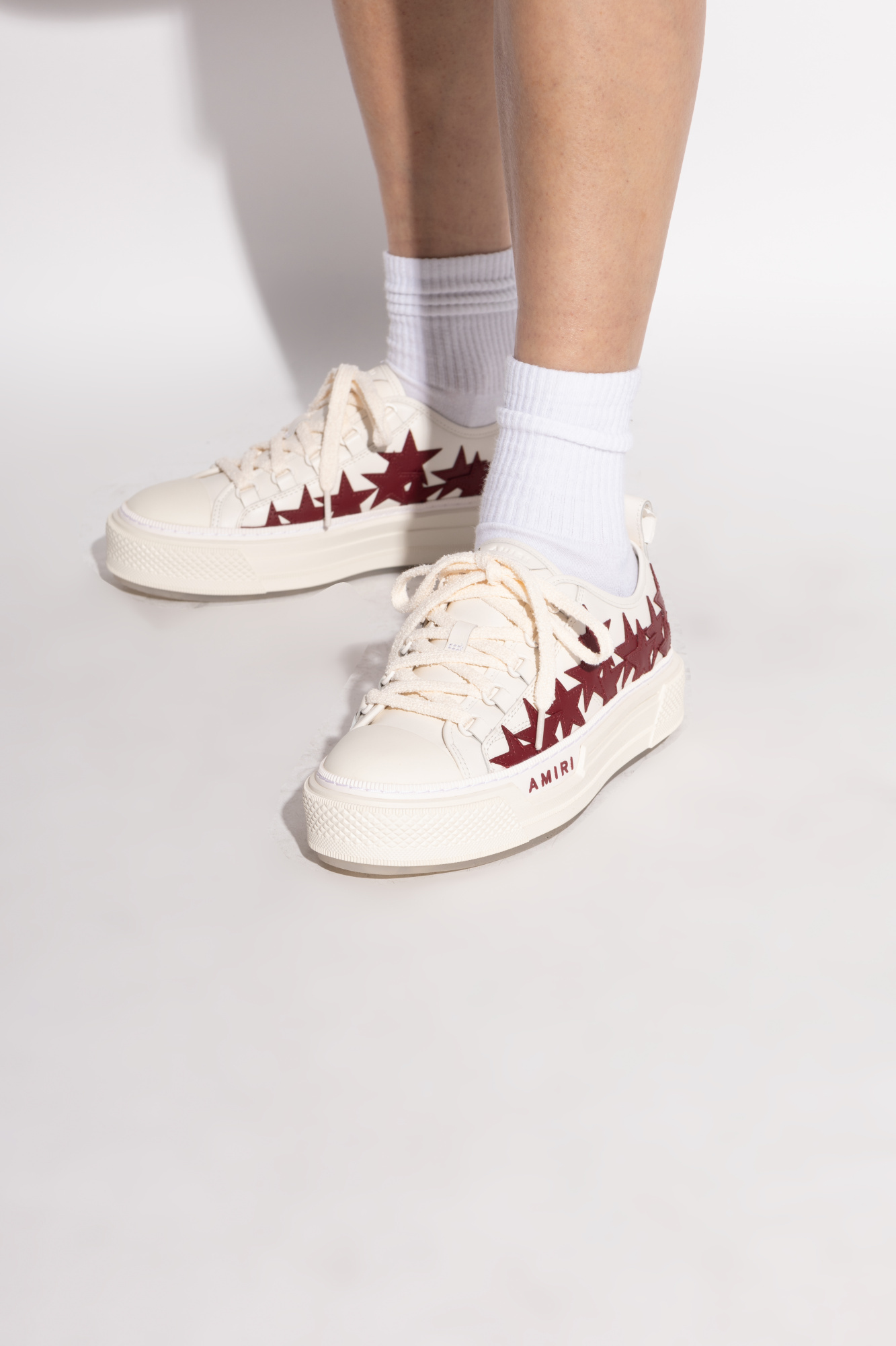 Amiri Stars Low-top Canvas Sneakers In White