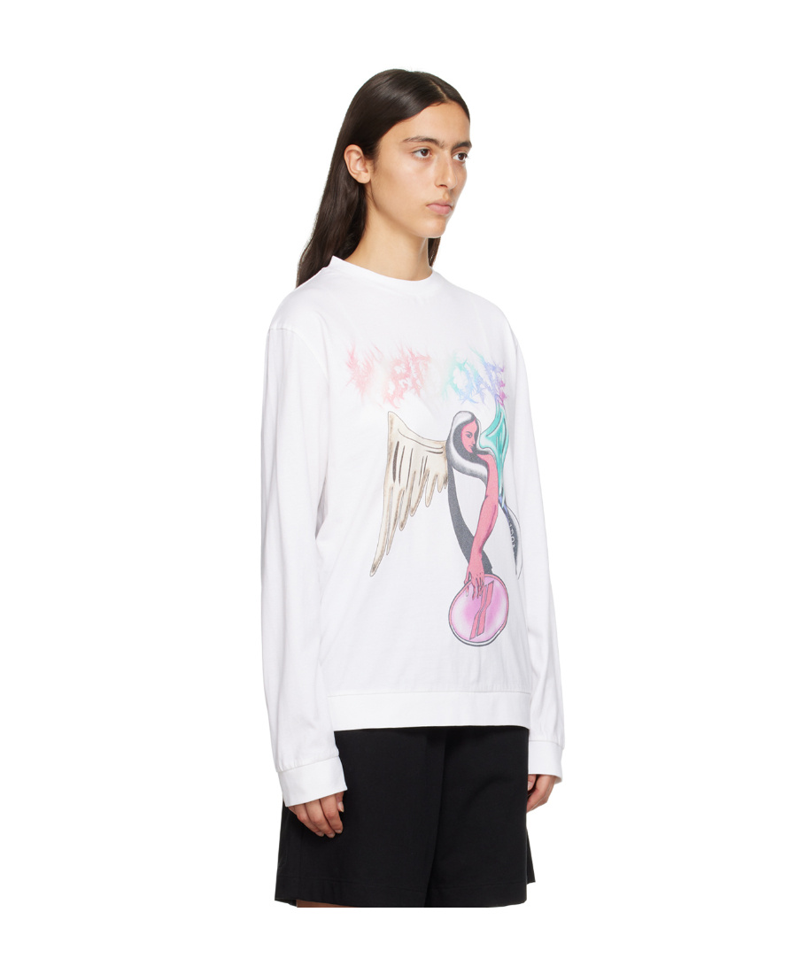 We11 Done Round-necked Logo Sweater In White