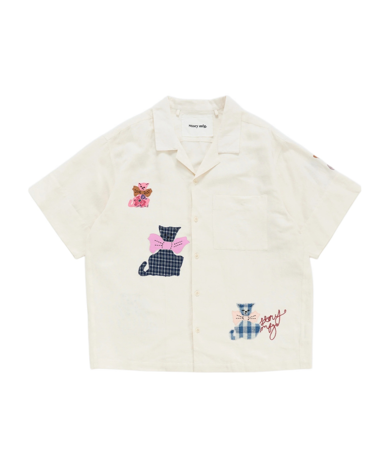 Story Mfg. Short-sleeved Lapel Shirt In White