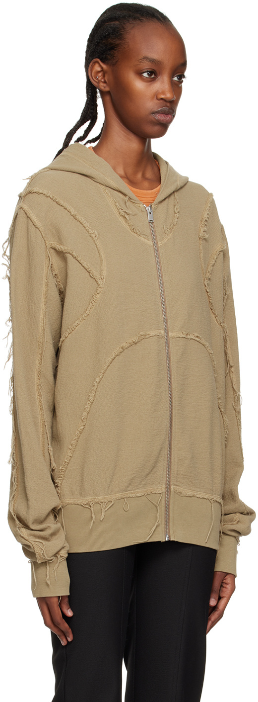 Misbhv Hooded Long-sleeved Sweater In Nude