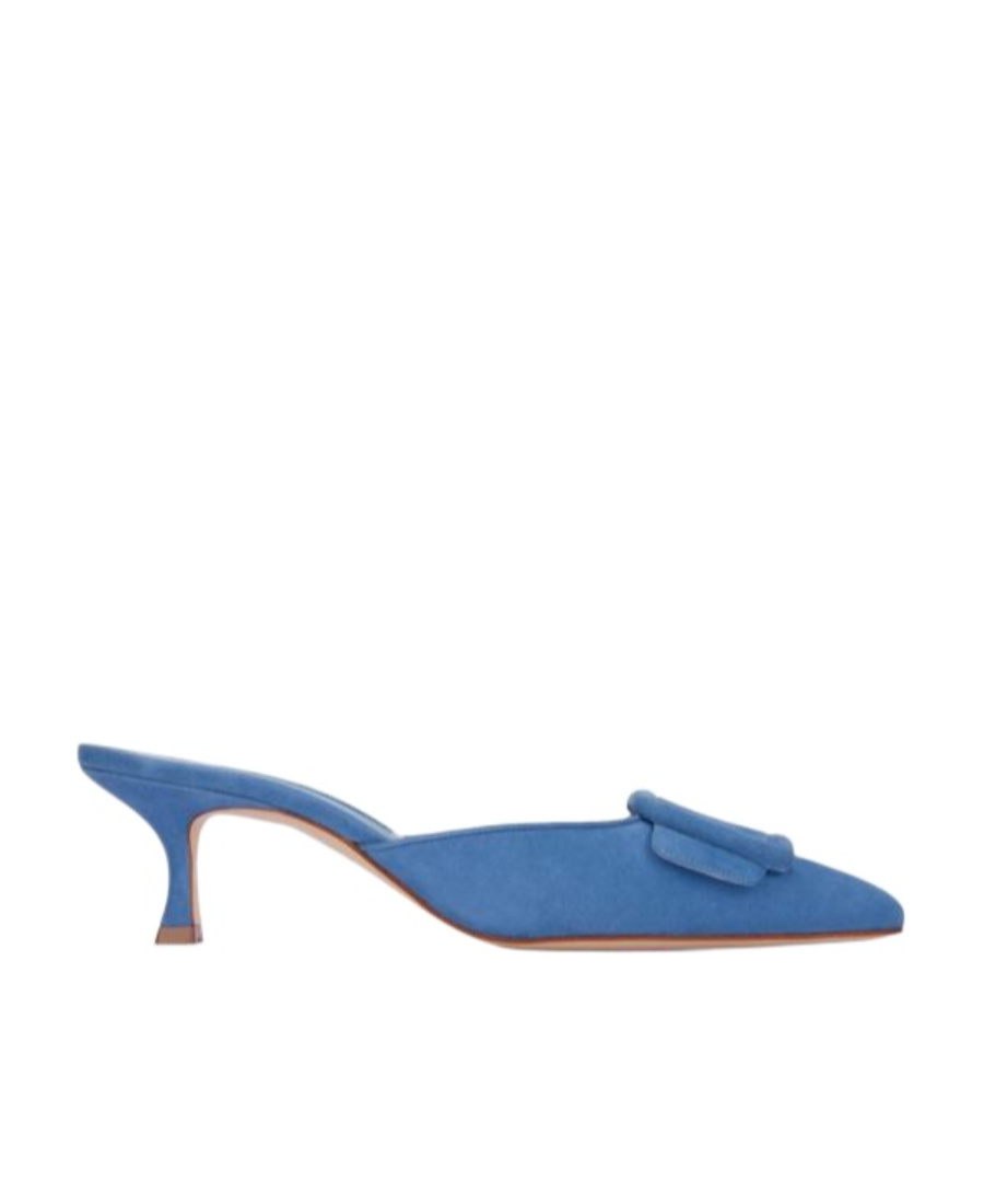 Manolo Blahnik Maysale Buckle Pumps In Blue