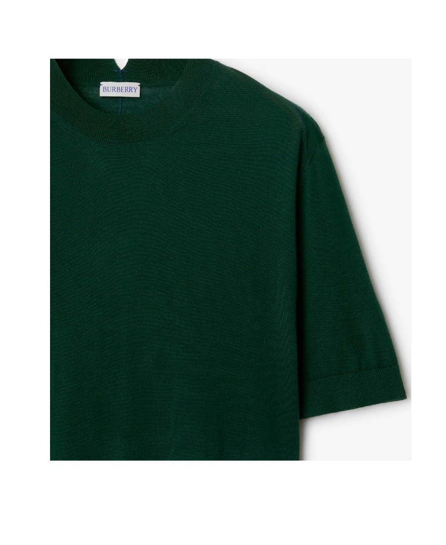 Burberry Drop-shoulder Wool Knitted Top In Green