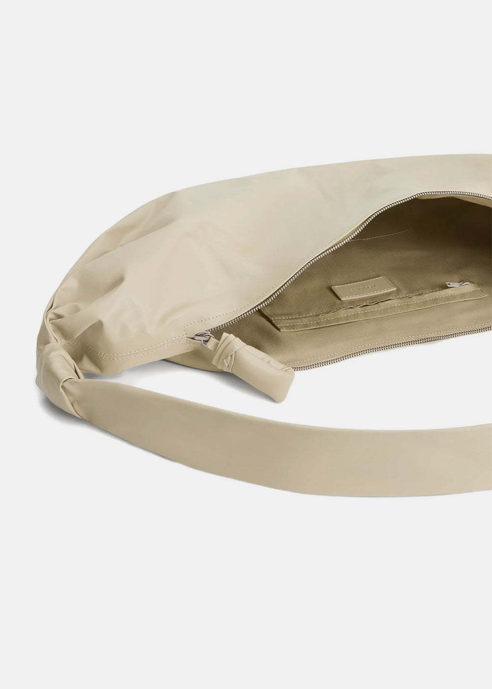 Lemaire Large Soft Croissant Leather Shoulder Bag In Brown
