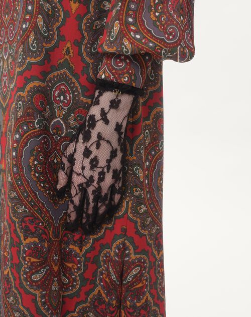 Valentino Garavani Floral-lace Gloves In Black