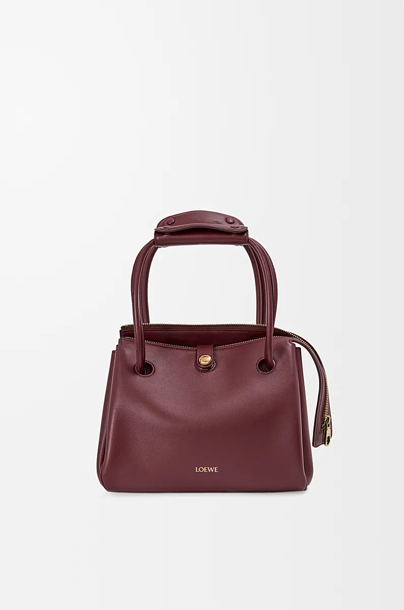 Loewe Small Madrid Bag In Supple Calfskin In Burgundy
