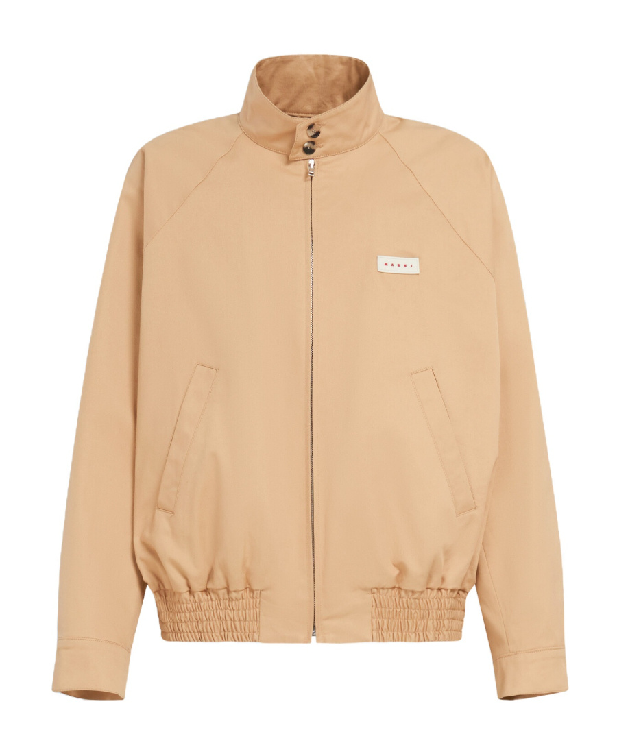 Shop Marni Beige Bio Gabardine Oversized Bomber In Nude