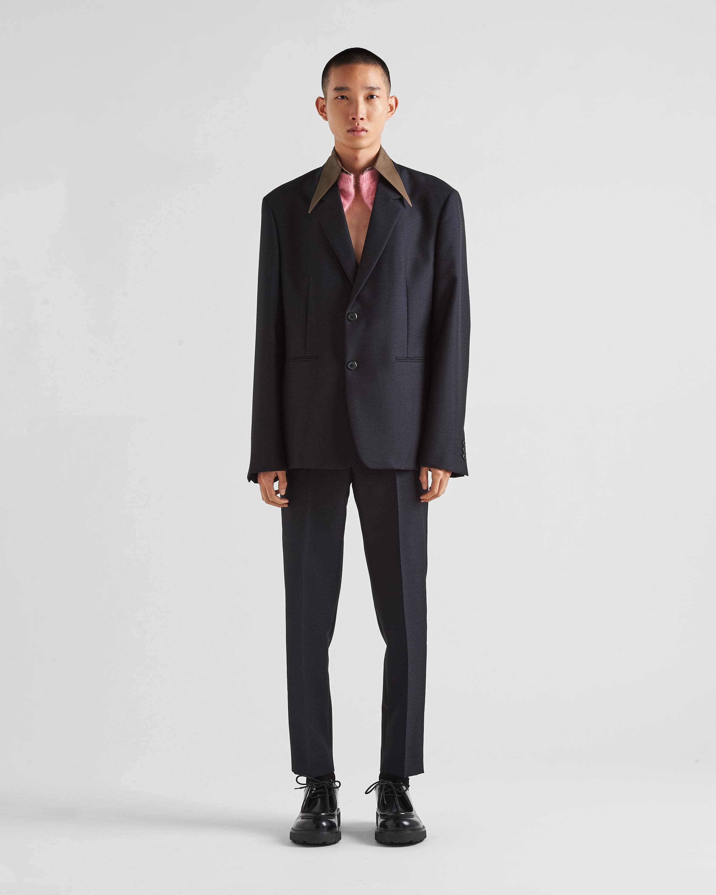 Prada Pleat-detail Tailored Trousers In Blue