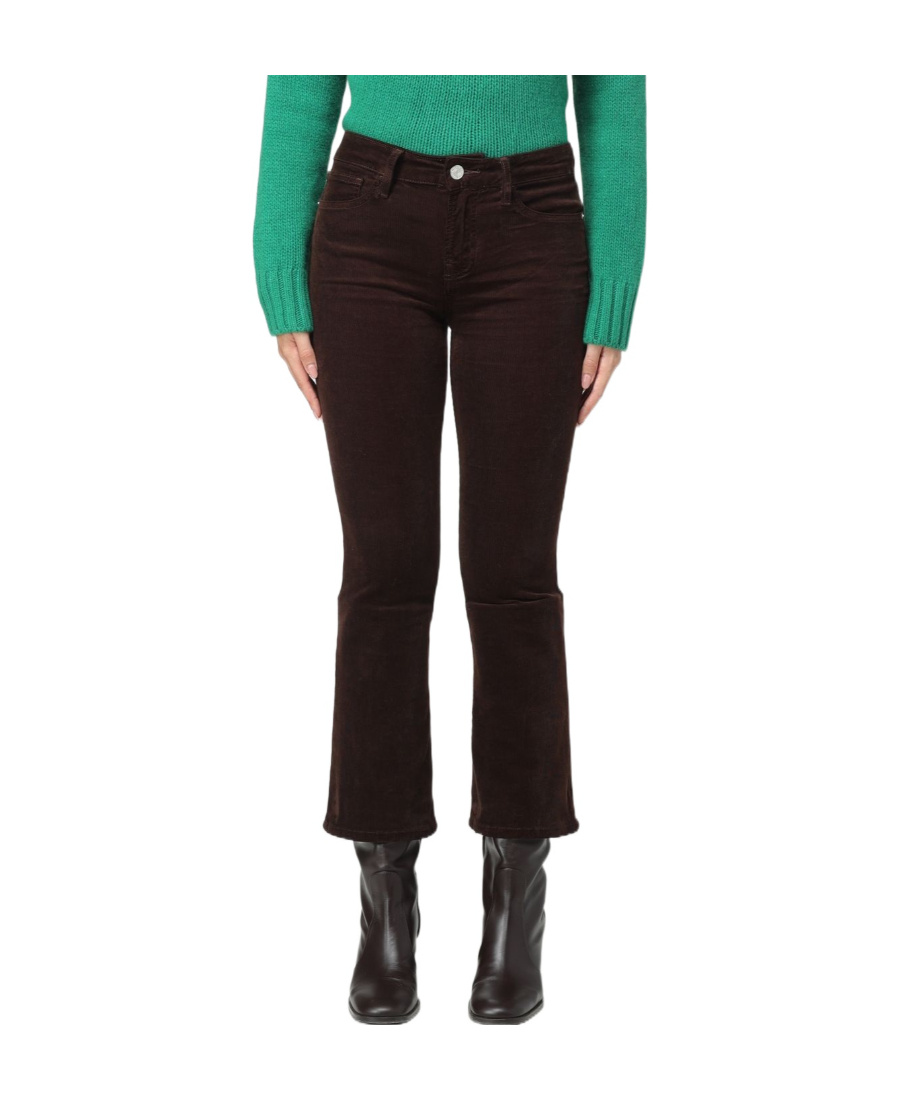 Frame High Waist Cropped Jeans In Black