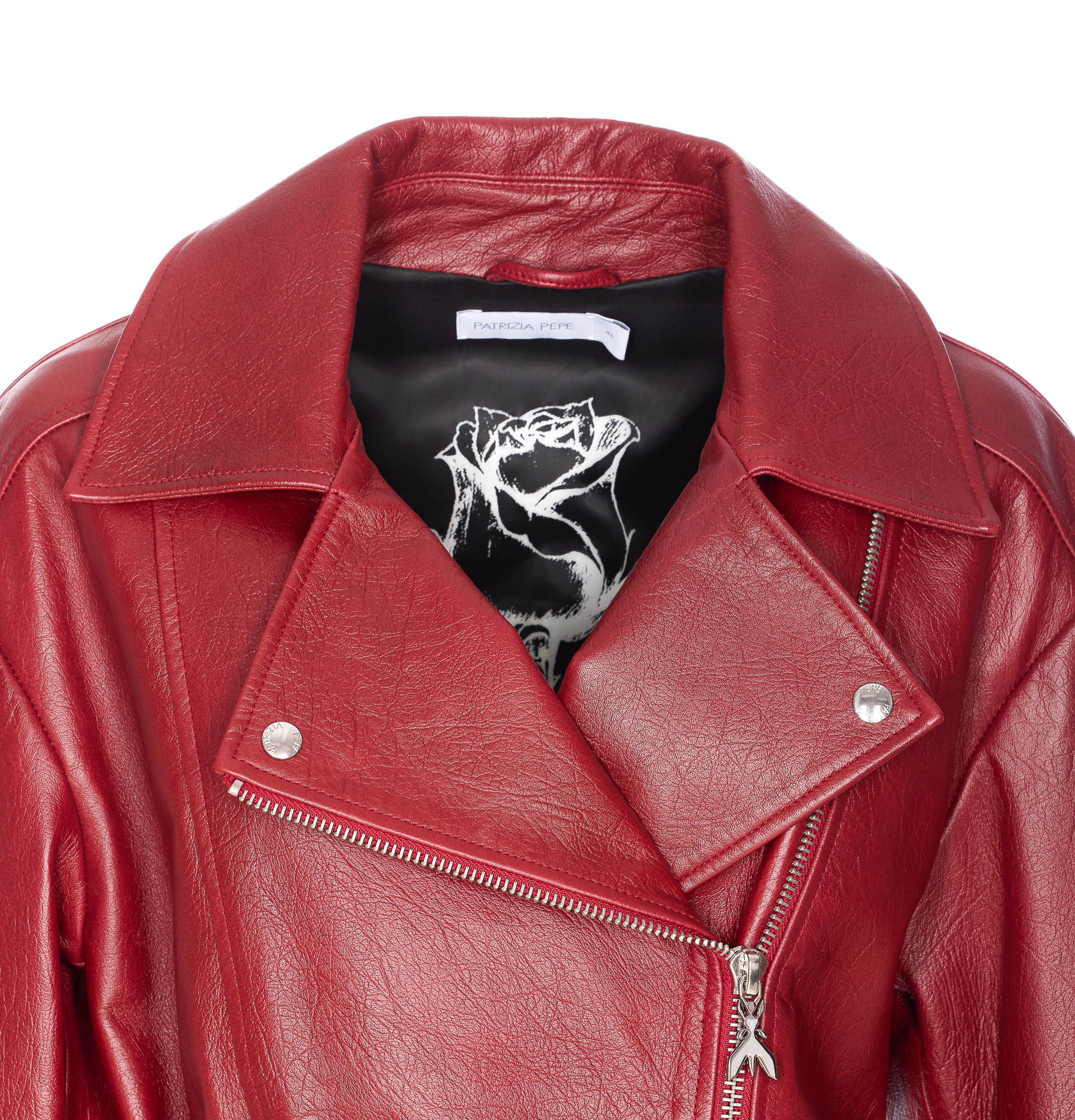 Patrizia Pepe Belted Zip Jacket In Red