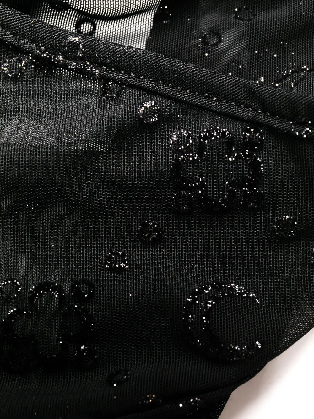 Marine Serre Crescent-moon Flocked Mesh Briefs