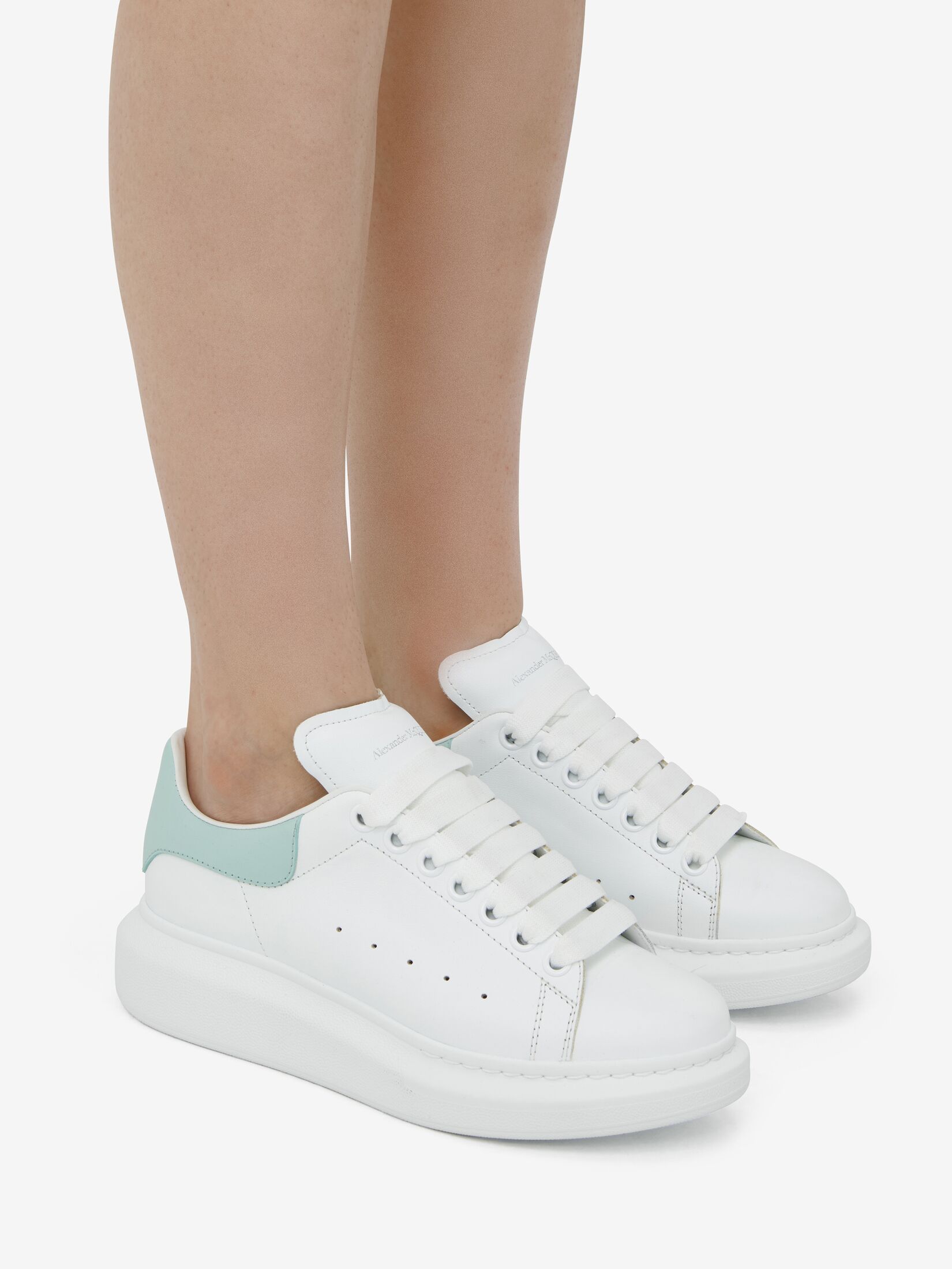 Alexander Mcqueen Leather Sneakers With Thick Sole And Perforated Design