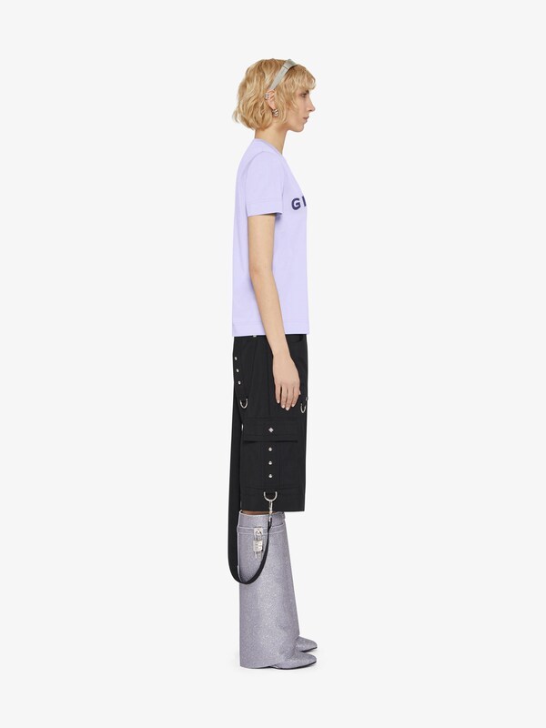 Givenchy Water Drill Cotton Slimming T-shirt In Blue