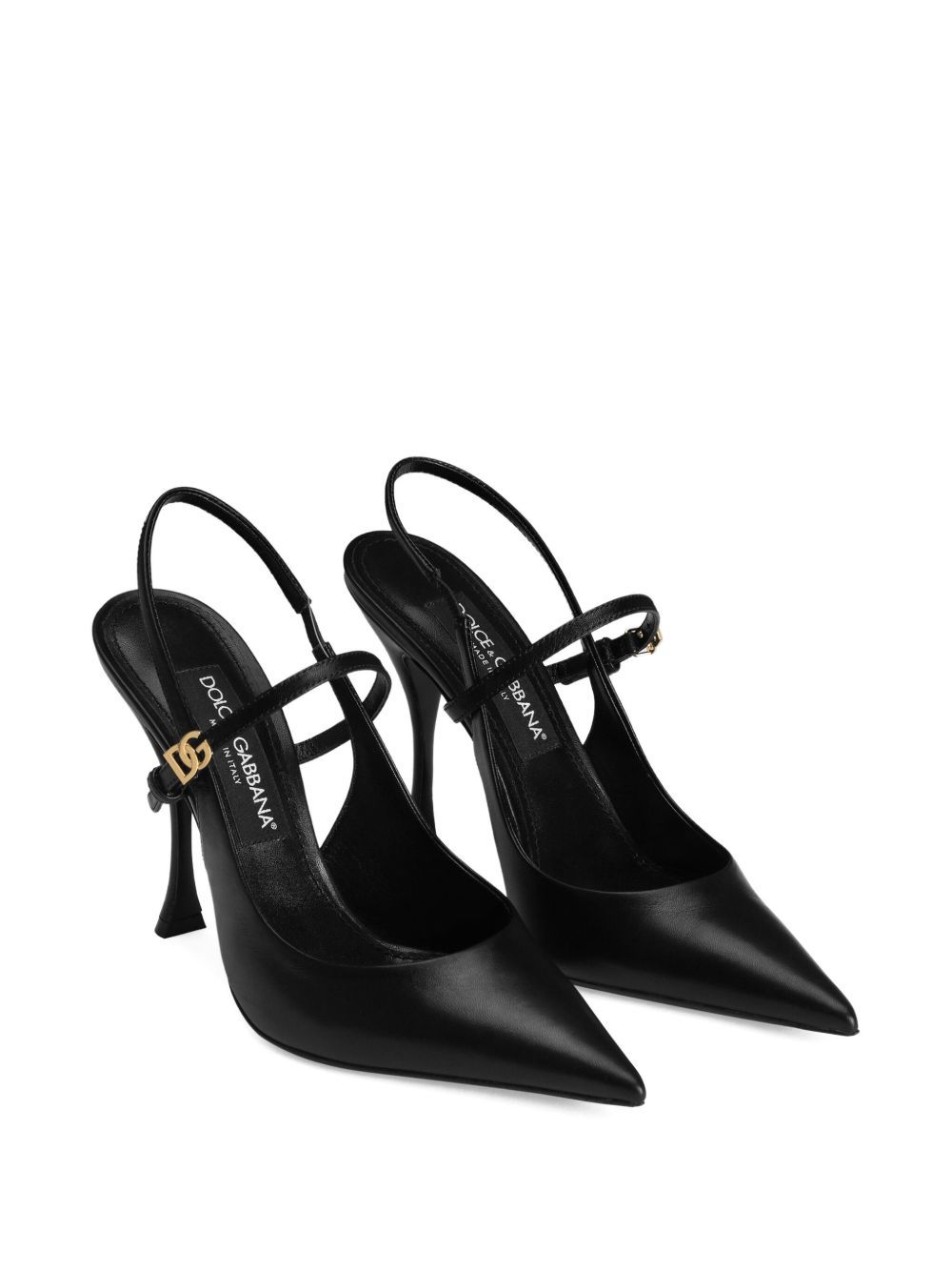 Dolce & Gabbana Italian Tailoring Leather-trimmed Suede Slingback Pumps In Black