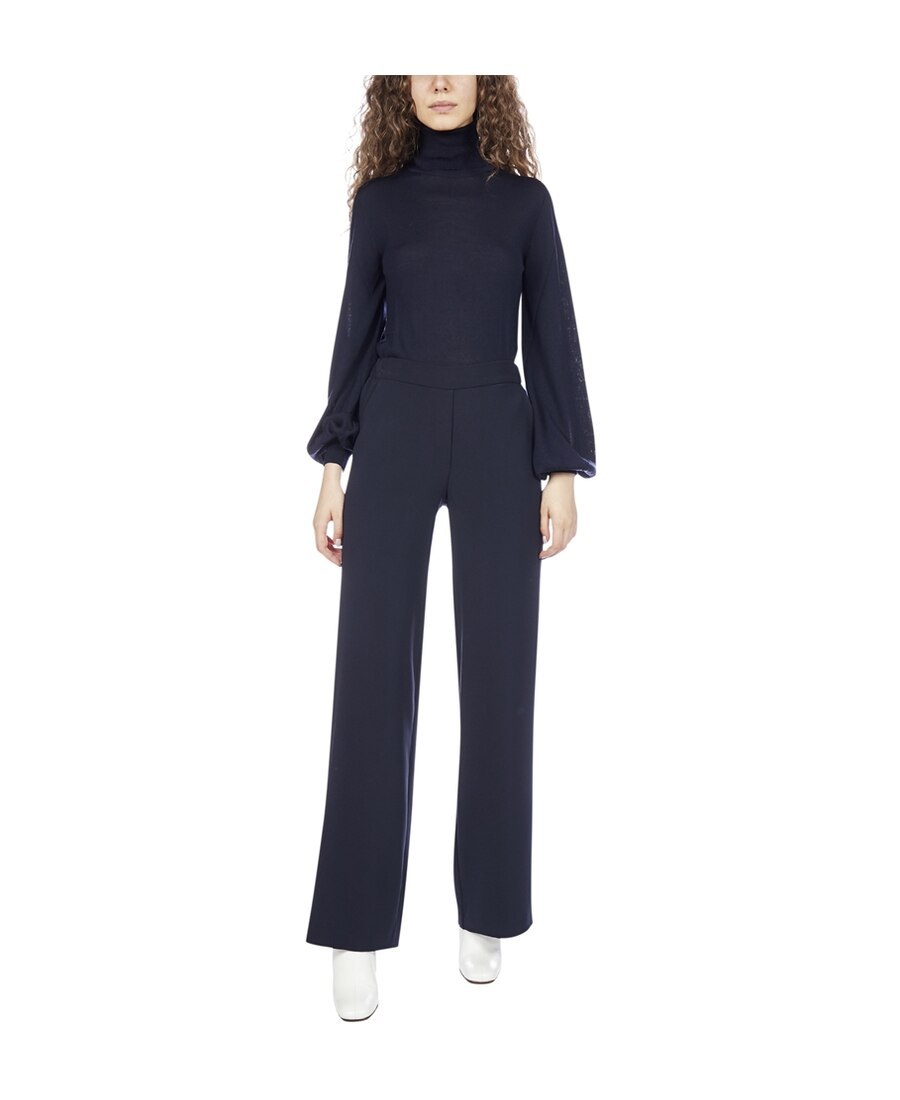 P.a.r.o.s.h Elasticated-waistband Straight-leg Trousers In Blue