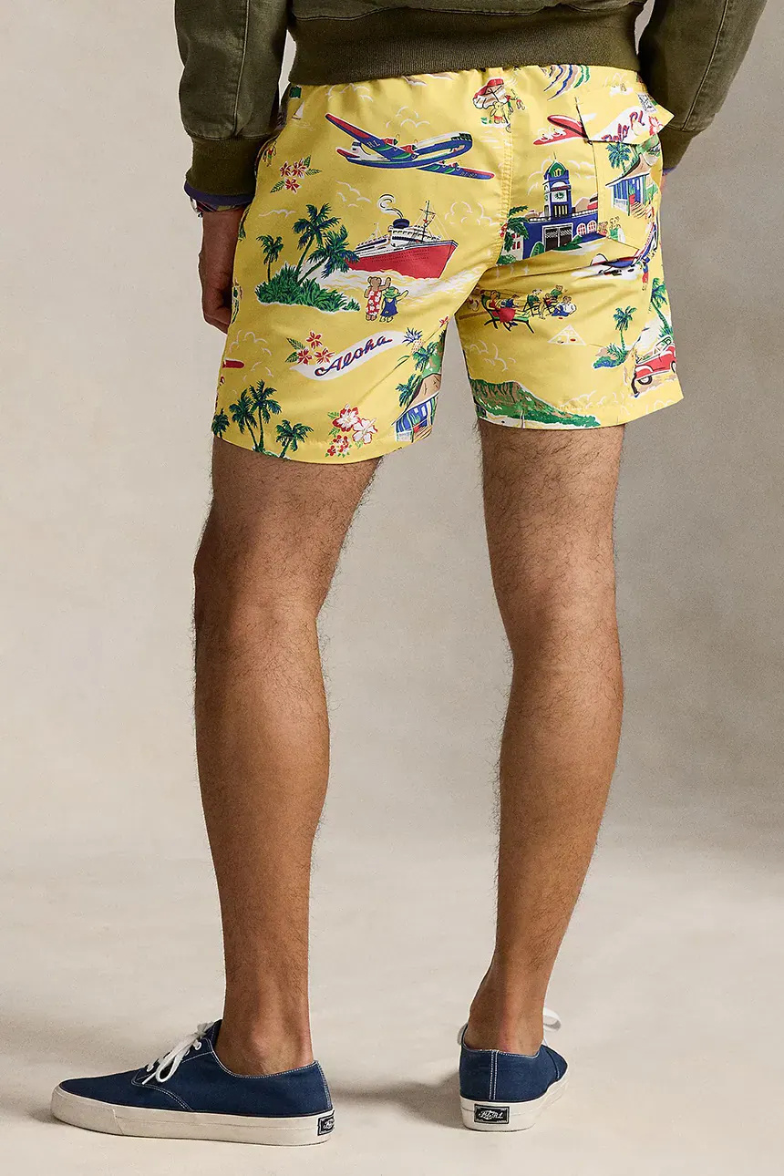 Polo Ralph Lauren Polo Bear Traveller Swim Shorts In Yellow