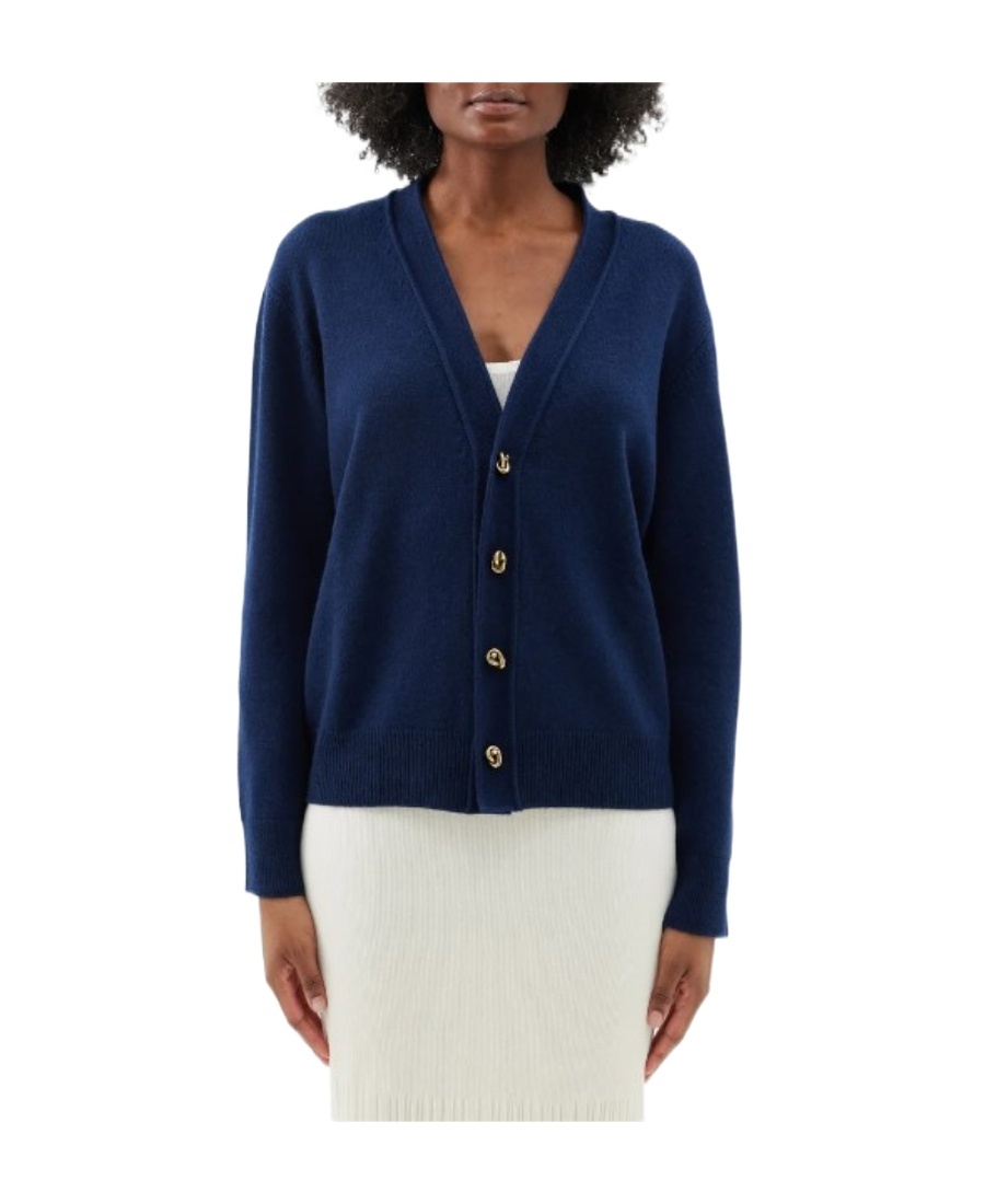 Bottega Veneta Cashmere Cardigan With Knot Buttons In Black