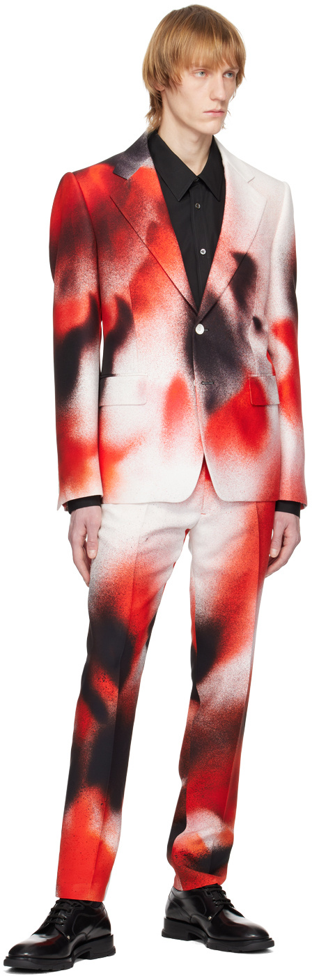 Alexander Mcqueen Printed Casual Pants In Red