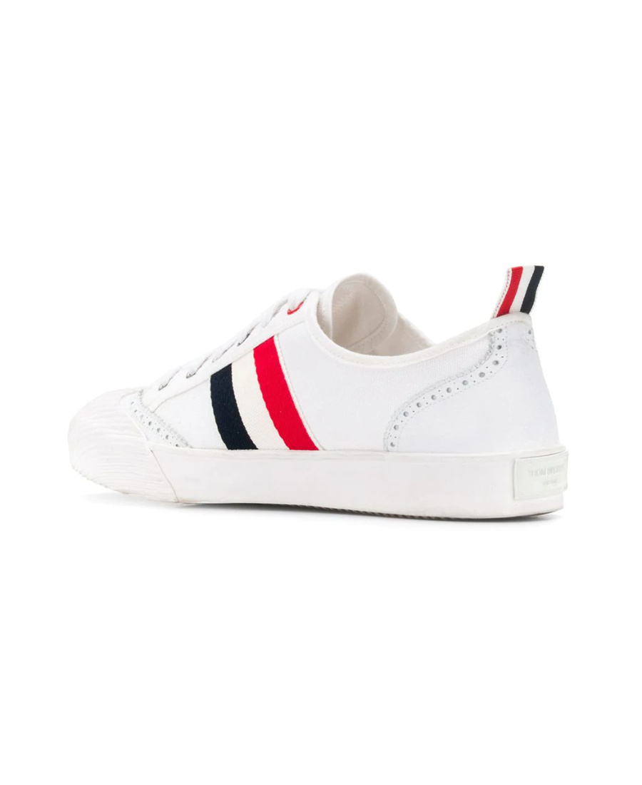 Thom Browne Canvas Brogue Sneakers In White