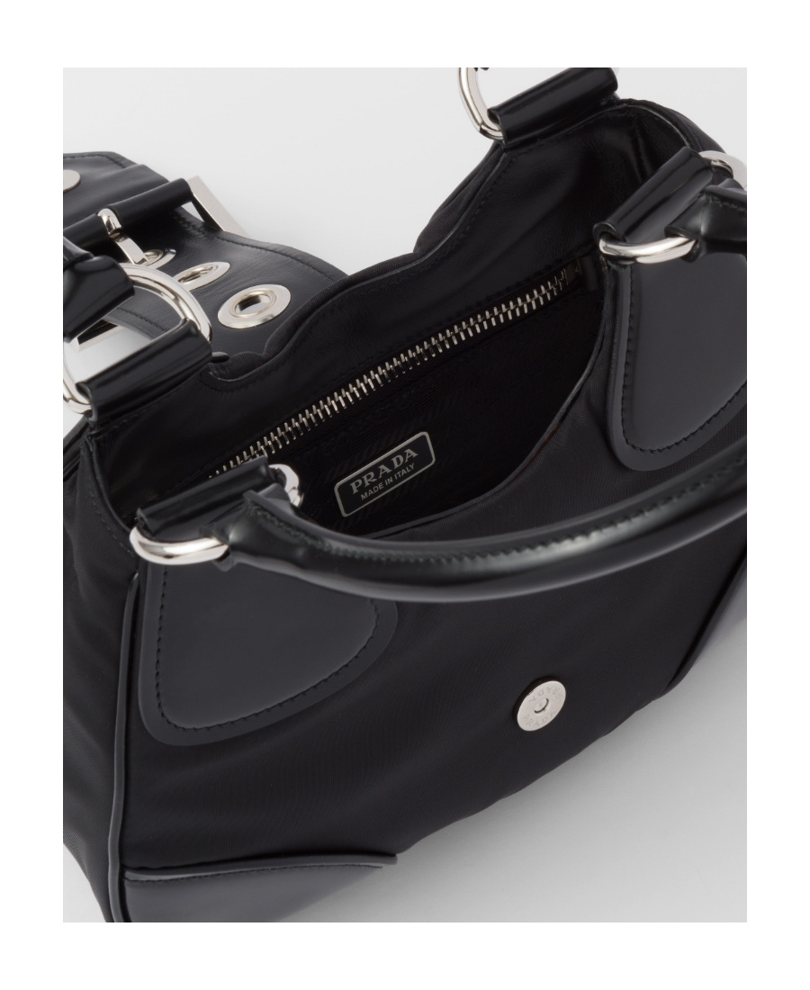 Prada Moon Padded Nappa-leather Mini Bag In Black