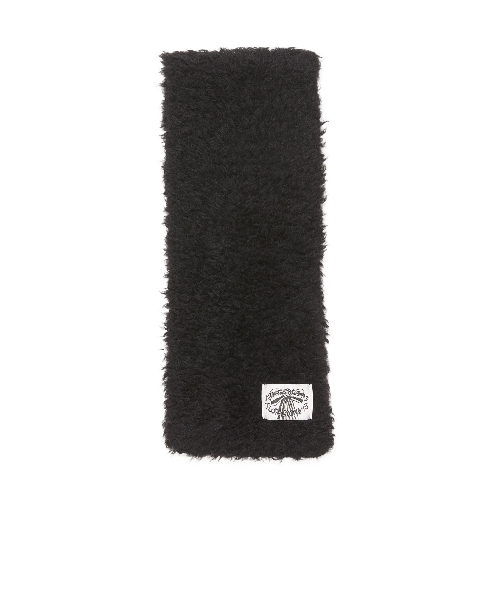 ACNE STUDIOS LOGO-TAG FAUX-FUR SCARF