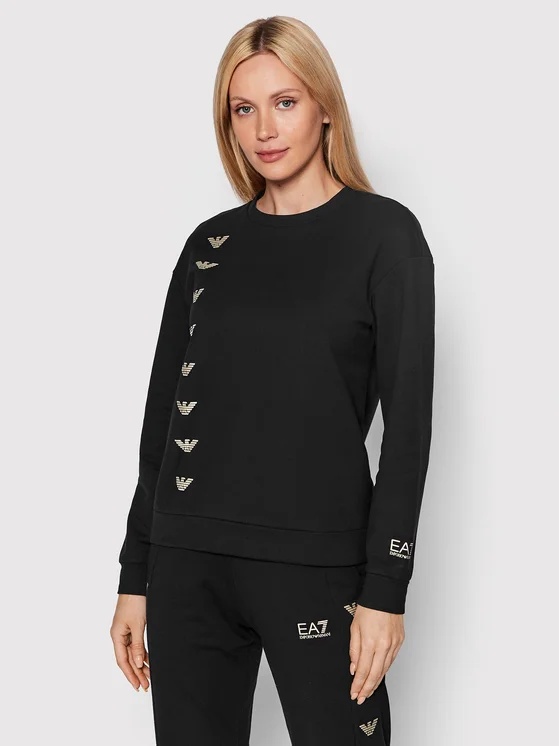 EA7 LOGO-PRINT CREW NECK SWEATSHIRT 