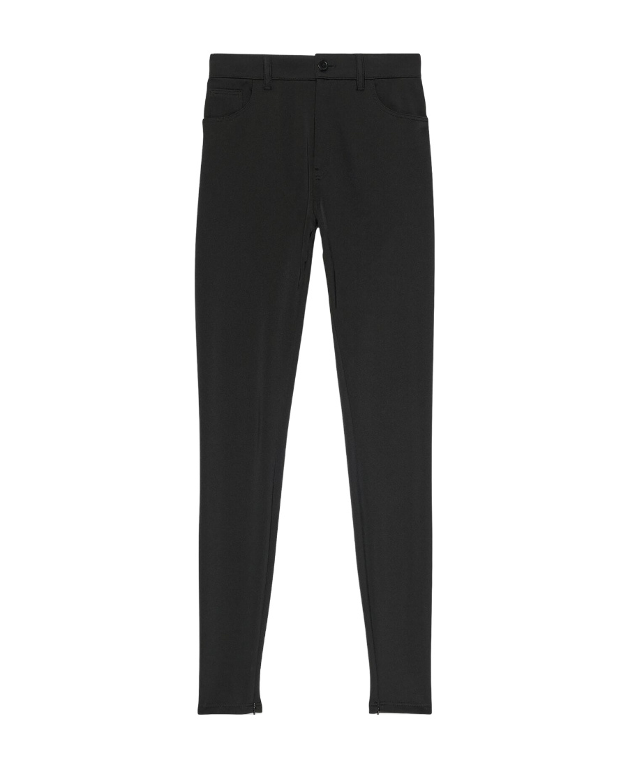 Balenciaga Skinny-leg Zip-hem Legging Pants In Black