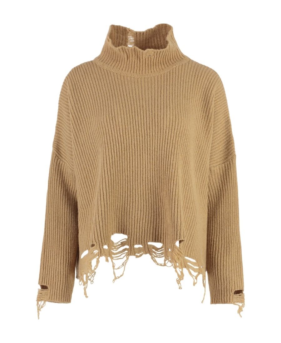 Shop Pinko Distressed Sweater In Nude