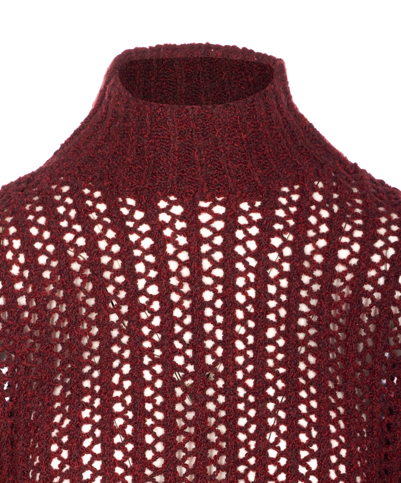 Max Mara Quaglia Openwork Jumper In Burgundy