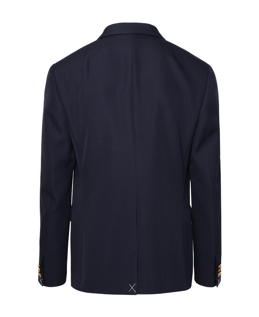 Versace Grain De Poudre Wool Blazer In Black