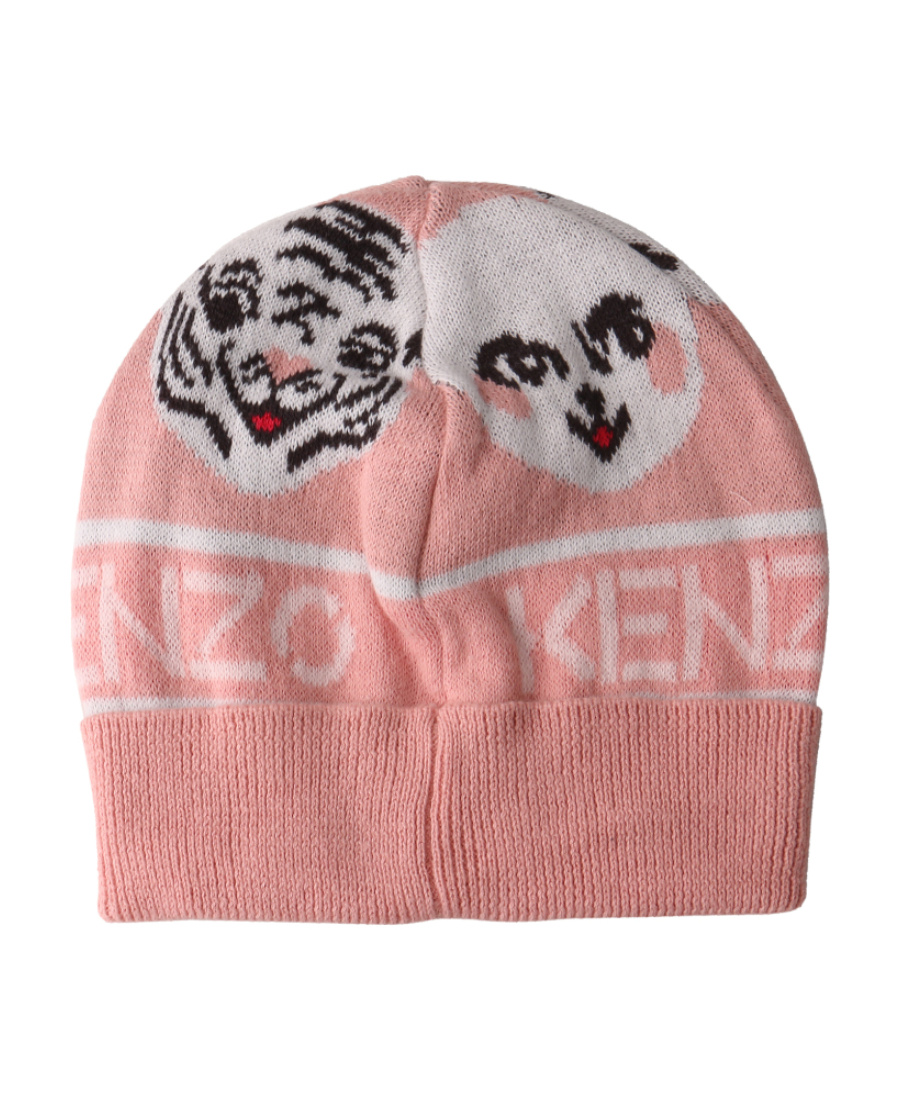 Kenzo Inlaid Logo Baby Suit And Hat Set In Pink