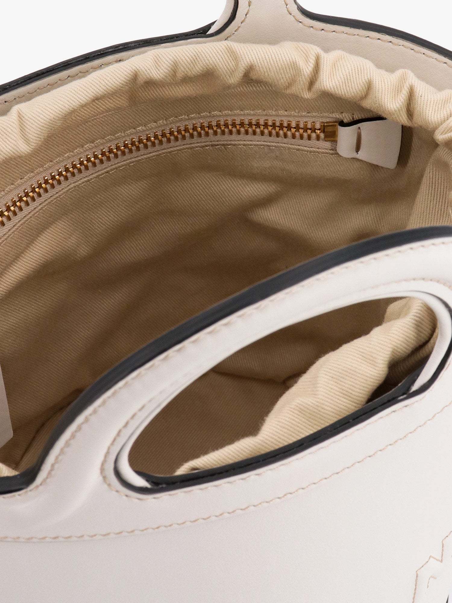 Marni Logo-embroidered Bucket Tote Bag In White