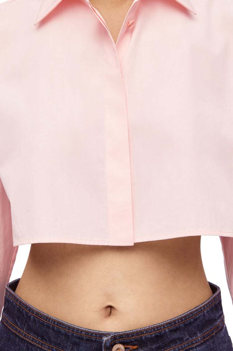Loewe Cropped Shirt In Cotton In Pink