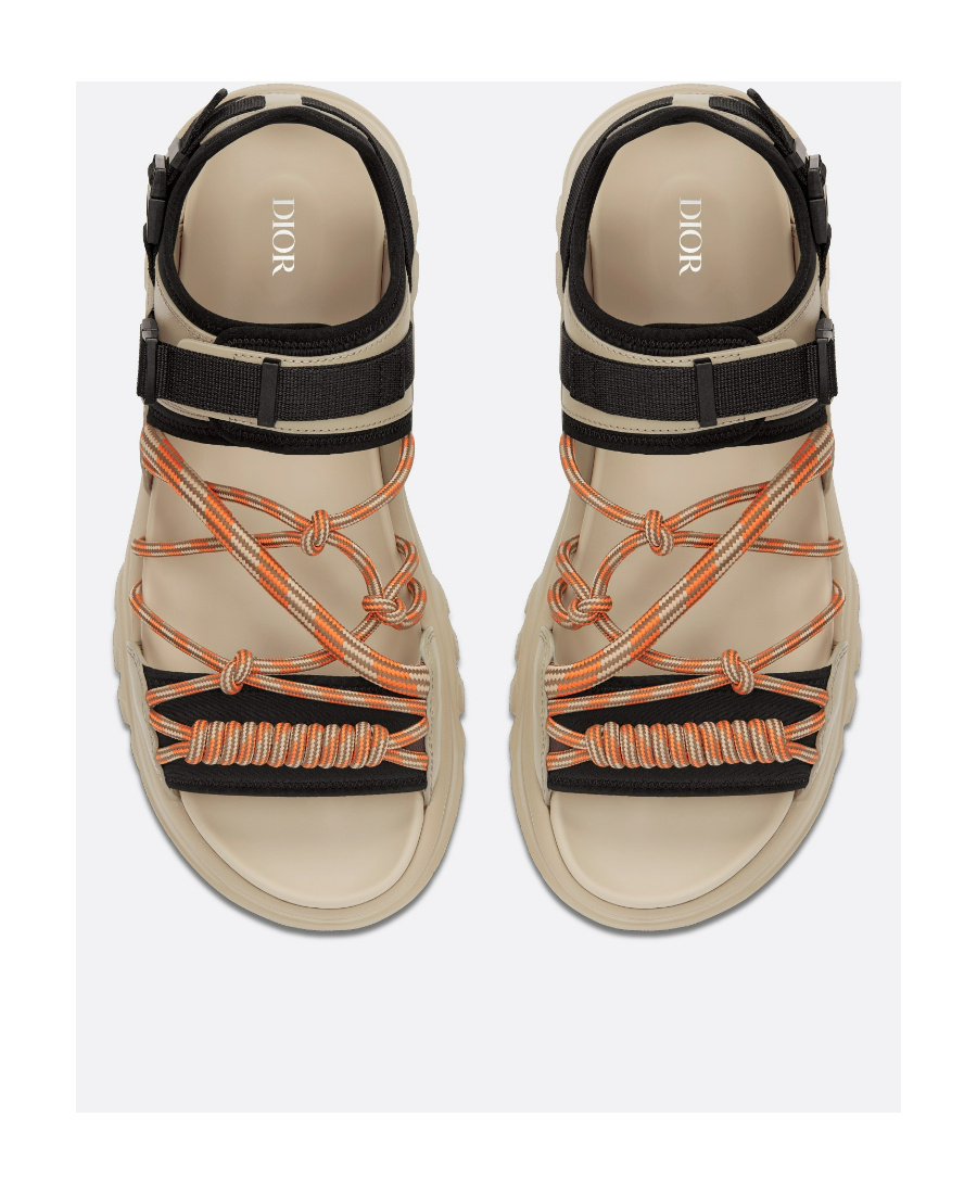 Dior H-town Tiled Adjustable Sandals In Nude