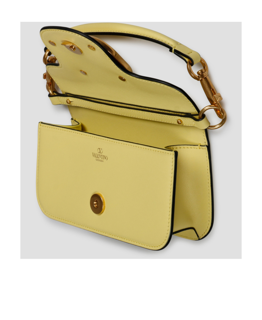 Valentino Small Locò Leather Shoulder Bag In Yellow