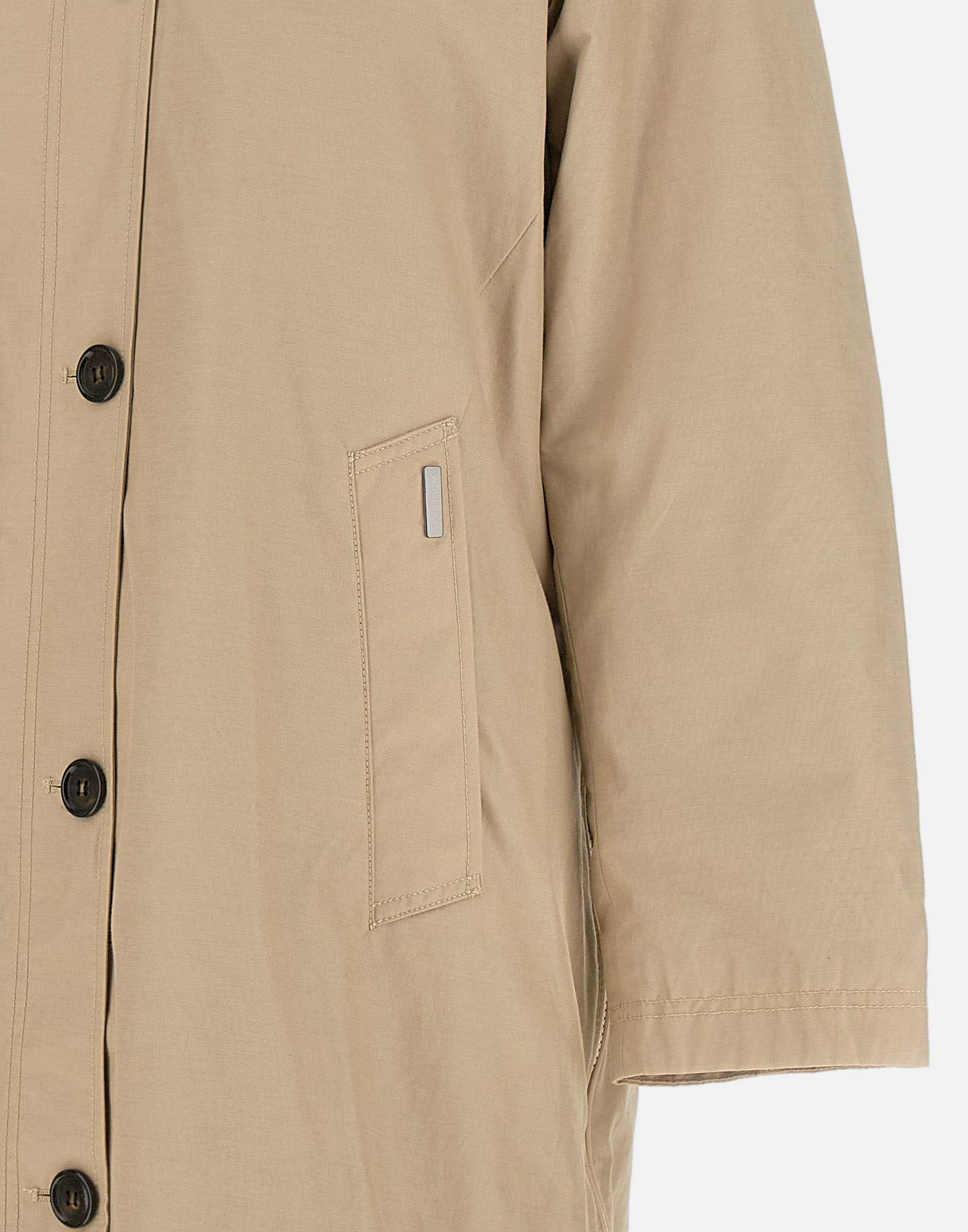 Woolrich Faux-fur Collar Coat In Multi
